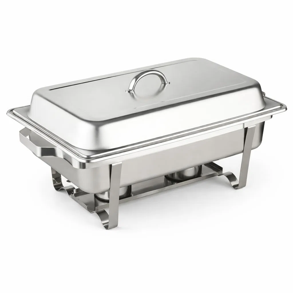 Chafing Dish, 3 contenitori scaldavivande 1/3 GN 65 mm in acciaio inox, contenitori termici per alimenti, contenitori per buffet, accessori per catering e buffet